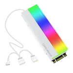 COOLMOON CM-M2A พัดลมระบายความร้อนสำหรับ M.2 2280 SSD 5V ARGB ฮีทซิงค์สำหรับฮาร์ดไดรฟ์ รุ่น CM-M2A