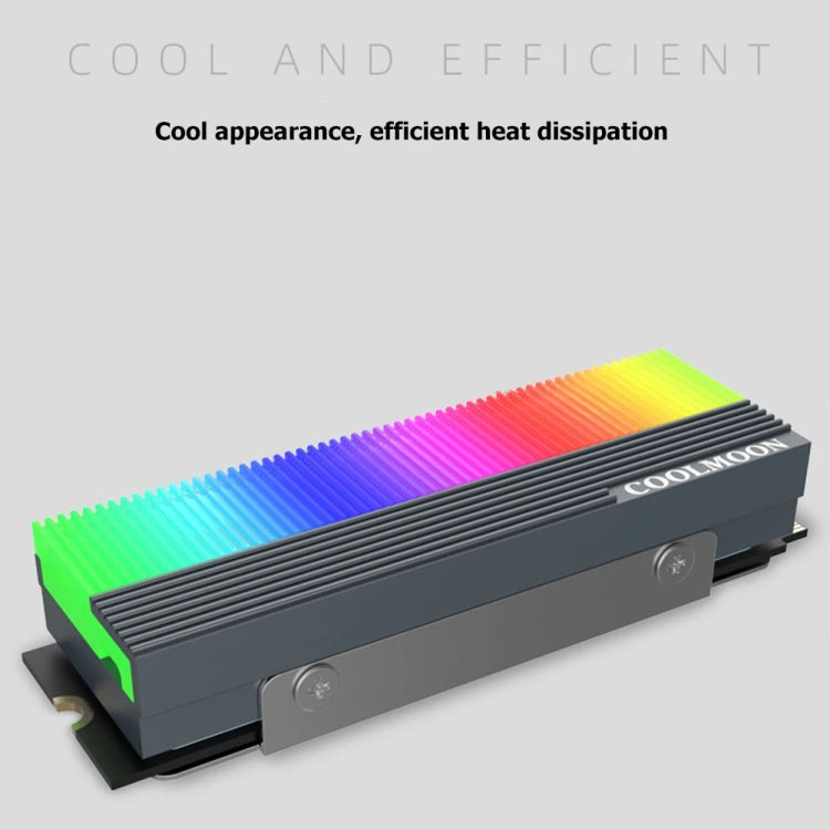COOLMOON CM-M2A พัดลมระบายความร้อนสำหรับ M.2 2280 SSD 5V ARGB ฮีทซิงค์สำหรับฮาร์ดไดรฟ์ รุ่น CM-M2A