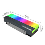 COOLMOON CM-M2A พัดลมระบายความร้อนสำหรับ M.2 2280 SSD 5V ARGB ฮีทซิงค์สำหรับฮาร์ดไดรฟ์ รุ่น CM-M2A