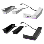 สำหรับ Sony PS5 Slim IPEGA PG-P5S021 ขาตั้งแนวนอนพร้อมไฟ RGB และ USB HUB 4 ช่อง สีขาว