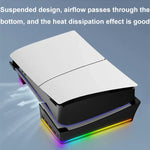 สำหรับ Sony PS5 Slim IPEGA PG-P5S021 ขาตั้งแนวนอนพร้อมไฟ RGB และ USB HUB 4 ช่อง สีขาว