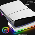 สำหรับ Sony PS5 Slim IPEGA PG-P5S021 ขาตั้งแนวนอนพร้อมไฟ RGB และ USB HUB 4 ช่อง สีขาว
