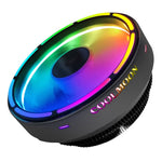 พัดลมระบายความร้อน CPU COOLMOON สำหรับเดสก์ท็อป เปลี่ยนสีอัตโนมัติ รองรับหลายแพลตฟอร์ม เงียบ, CM-BF-RGB