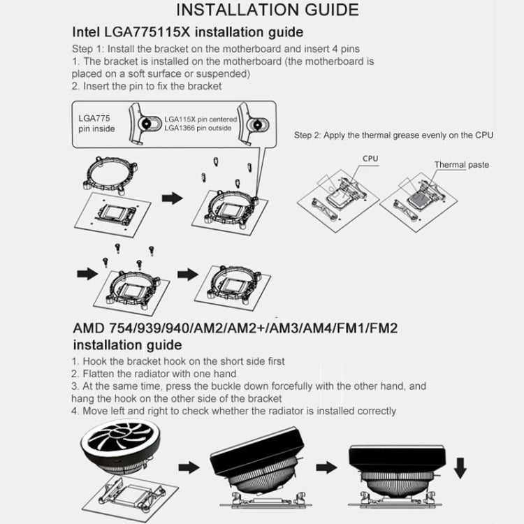พัดลมระบายความร้อน CPU COOLMOON สำหรับเดสก์ท็อป เปลี่ยนสีอัตโนมัติ รองรับหลายแพลตฟอร์ม เงียบ, CM-BF-RGB