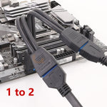 สายต่อขยาย USB3.0 19 พิน สำหรับเมนบอร์ดคอมพิวเตอร์ ยาว 21 ซม. 19 พิน