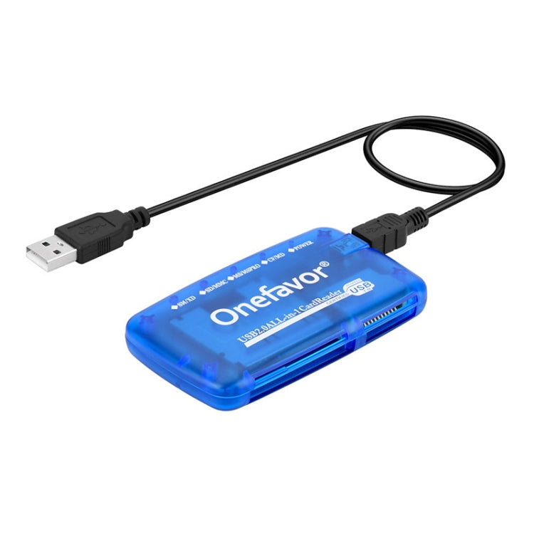 เครื่องอ่านการ์ดออลอินวัน Onefavor รองรับการ์ด SM / XD / SD / MMC / MS / CF พร้อมอะแดปเตอร์ Type-C และอะแดปเตอร์ 8 พิน