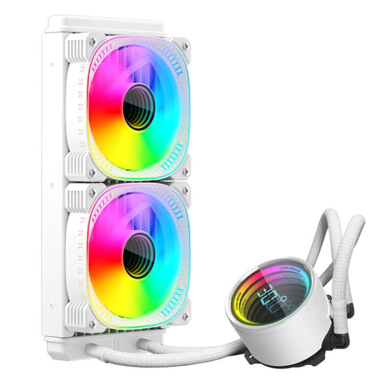 พัดลมระบายความร้อน CPU แบบน้ำ COOLMOON CM-YM-240T รุ่นเลนส์ดิจิทัล ARGB พร้อมแสดงอุณหภูมิ, CM-YM-240T