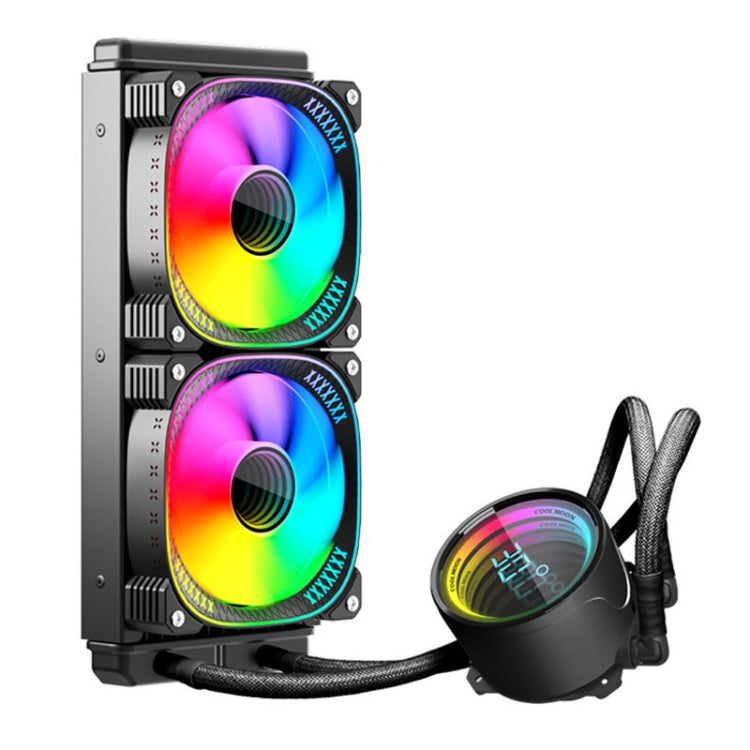 พัดลมระบายความร้อน CPU แบบน้ำ COOLMOON CM-YM-240T รุ่นเลนส์ดิจิทัล ARGB พร้อมแสดงอุณหภูมิ, CM-YM-240T