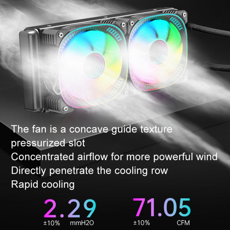 พัดลมระบายความร้อน CPU แบบน้ำ COOLMOON CM-YM-240T รุ่นเลนส์ดิจิทัล ARGB พร้อมแสดงอุณหภูมิ, CM-YM-240T