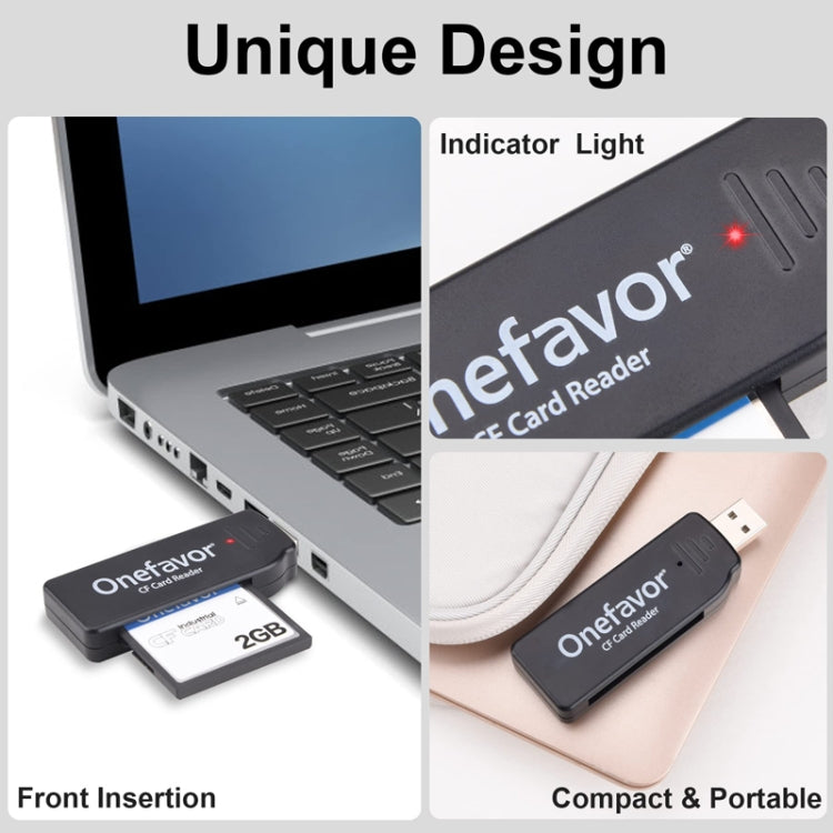 เครื่องอ่านการ์ด CF ความเร็วสูง USB2.0 Onefavor, เครื่องอ่านการ์ด CF