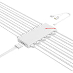 พัดลมเคส COOLMOON AM10 ARGB+PWM แบบพอร์ตคู่ 10 ช่อง พร้อมตัวควบคุมอุณหภูมิ 5V 3 พิน HUB