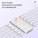 พัดลมเคส COOLMOON AM10 ARGB+PWM แบบพอร์ตคู่ 10 ช่อง พร้อมตัวควบคุมอุณหภูมิ 5V 3 พิน HUB