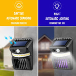 ไฟผนังโซลาร์เซลล์ LED E-SMARTER W792 พร้อมไฟม่วง ฟังก์ชันกำจัดยุง เซ็นเซอร์อัจฉริยะสำหรับมนุษย์ ไฟสวนกลางแจ้ง แสงขาว แสงขาว+แสงเหลือง
