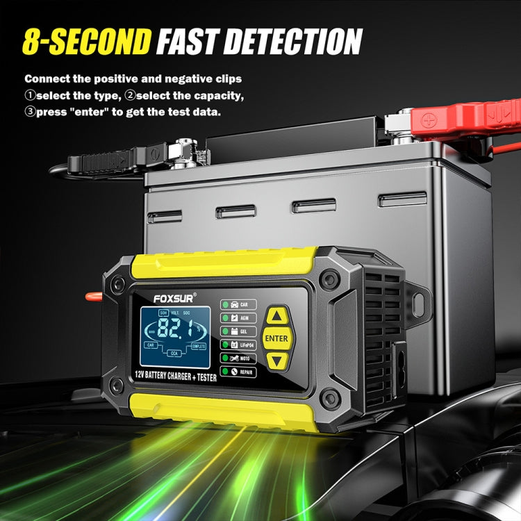 FOXSUR Cars Motorcycles 12V Lithium Cattery Charger With Battery Detection, US Plug, EU Plug, UK Plug, AU Plug