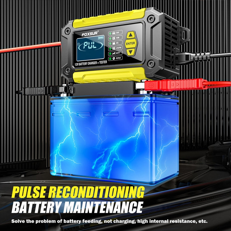 FOXSUR Cars Motorcycles 12V Lithium Cattery Charger With Battery Detection, US Plug, EU Plug, UK Plug, AU Plug