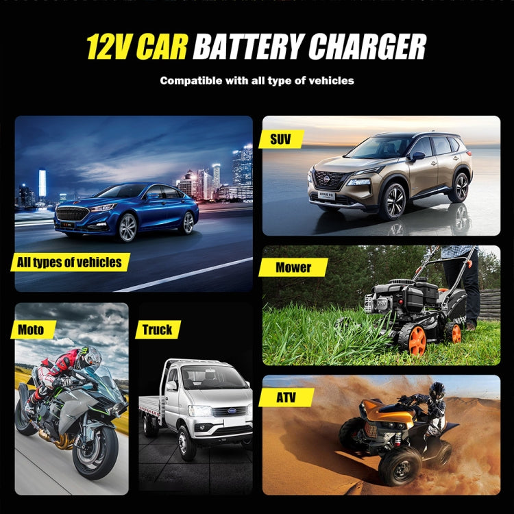 FOXSUR Cars Motorcycles 12V Lithium Cattery Charger With Battery Detection, US Plug, EU Plug, UK Plug, AU Plug