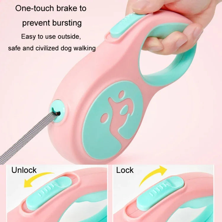 Small And Medium Dog Walking Leash Automatic Retractable Portable Pet Leash, 5m