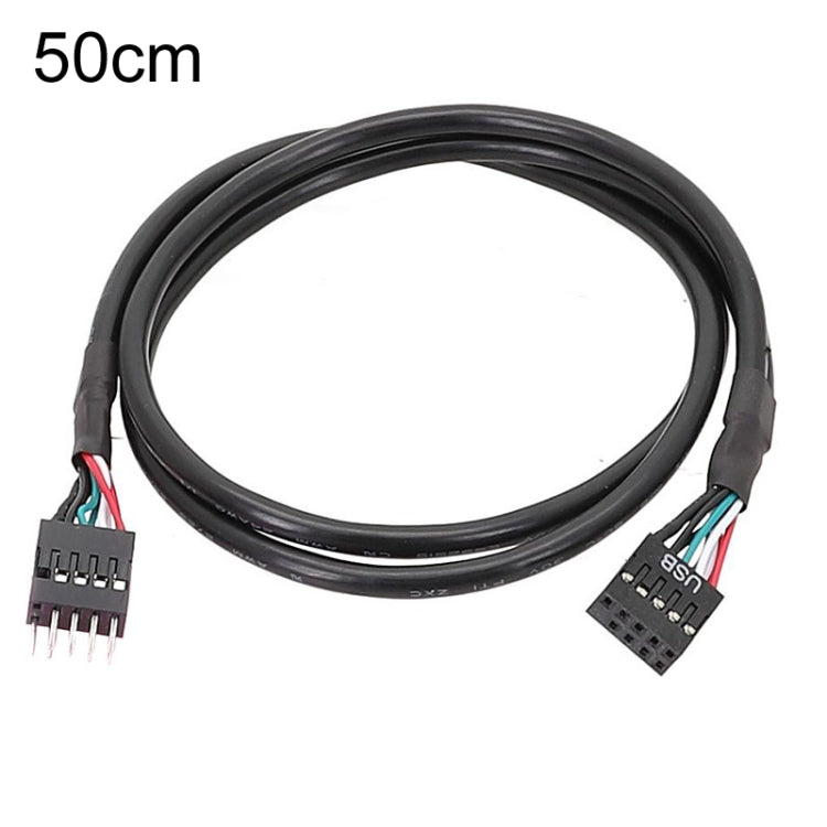สายต่อขยาย USB2.0 9 พิน สำหรับเมนบอร์ด สายหุ้มเกราะคู่ 26AWG ยาว 20 ซม., 30 ซม., 50 ซม., 60 ซม.