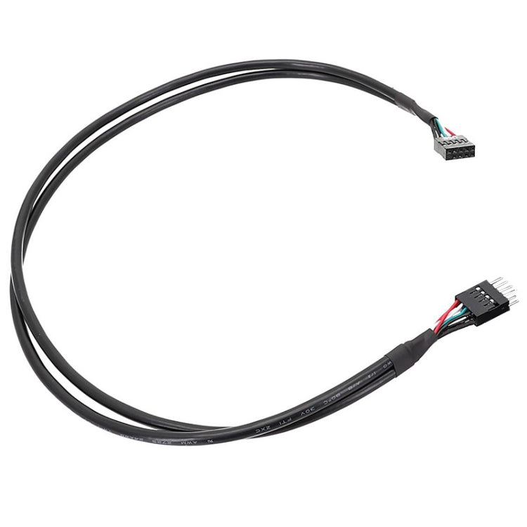 สายต่อขยาย USB2.0 9 พิน สำหรับเมนบอร์ด สายหุ้มเกราะคู่ 26AWG ยาว 20 ซม., 30 ซม., 50 ซม., 60 ซม.