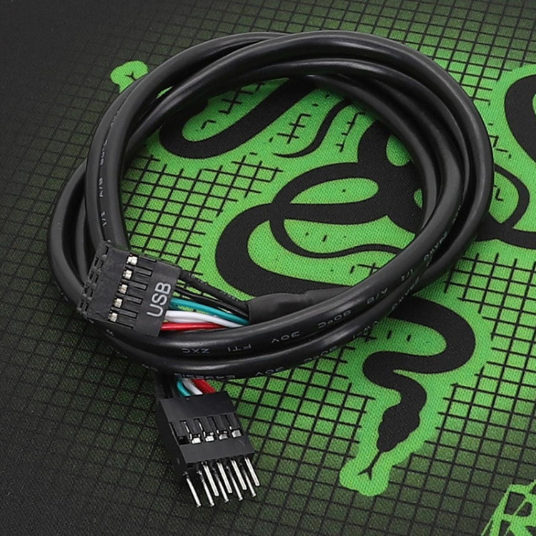 สายต่อขยาย USB2.0 9 พิน สำหรับเมนบอร์ด สายหุ้มเกราะคู่ 26AWG ยาว 20 ซม., 30 ซม., 50 ซม., 60 ซม.
