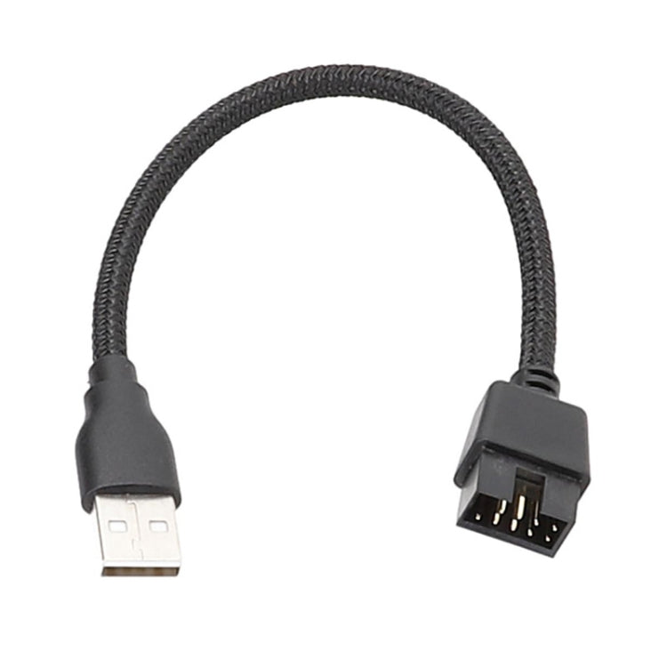 สายอะแดปเตอร์ USB-A ตัวผู้เป็น 9 พิน สำหรับเมนบอร์ด พร้อมไฟ RGB ในตัว, USB-A ตัวผู้เป็น 9 พิน