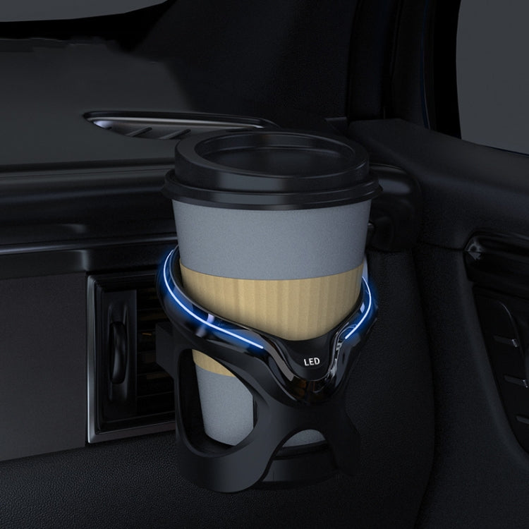 Car Cup Holder Air Conditioner Outlet Multifunctional Storage Rack, Black Red LED Light, Black Silver LED Light, Black Red Ordinary, Black Silver Ordinary