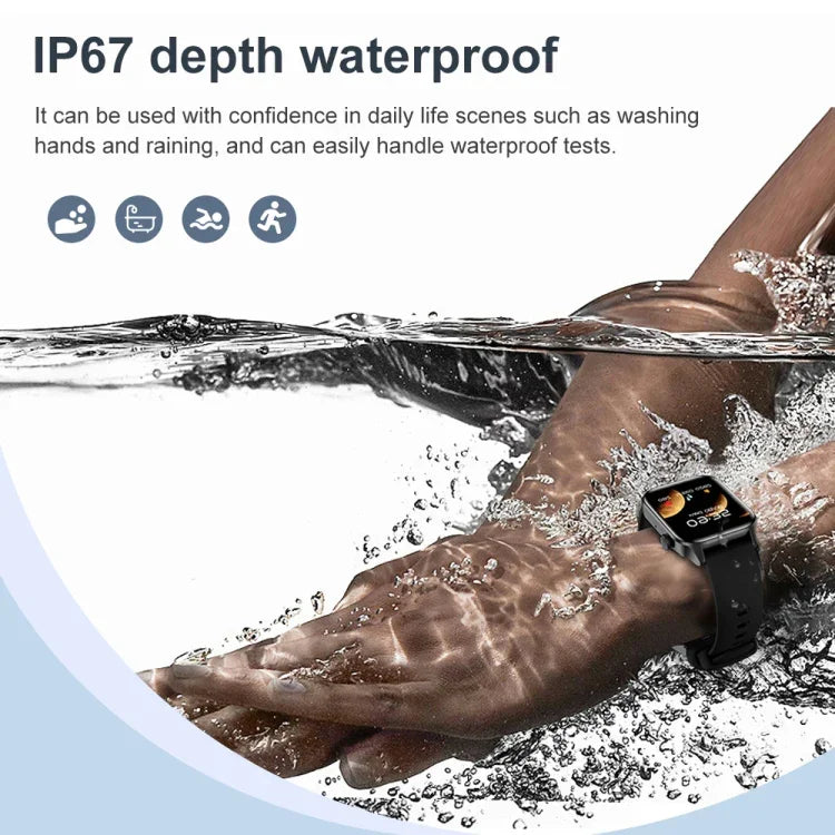 T12Pro สมาร์ทวอทช์หน้าจอ 1.85 นิ้ว กันน้ำ IP67 สำหรับกีฬาและตรวจสุขภาพ รองรับการโทรบลูทูธ