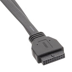 สายแผง USB3.0 19 พิน สำหรับเมนบอร์ด ด้านหน้าเป็นสายแบนแบบสองพอร์ต A ตัวเมีย ยาว 30 ซม., 50 ซม., 80 ซม.