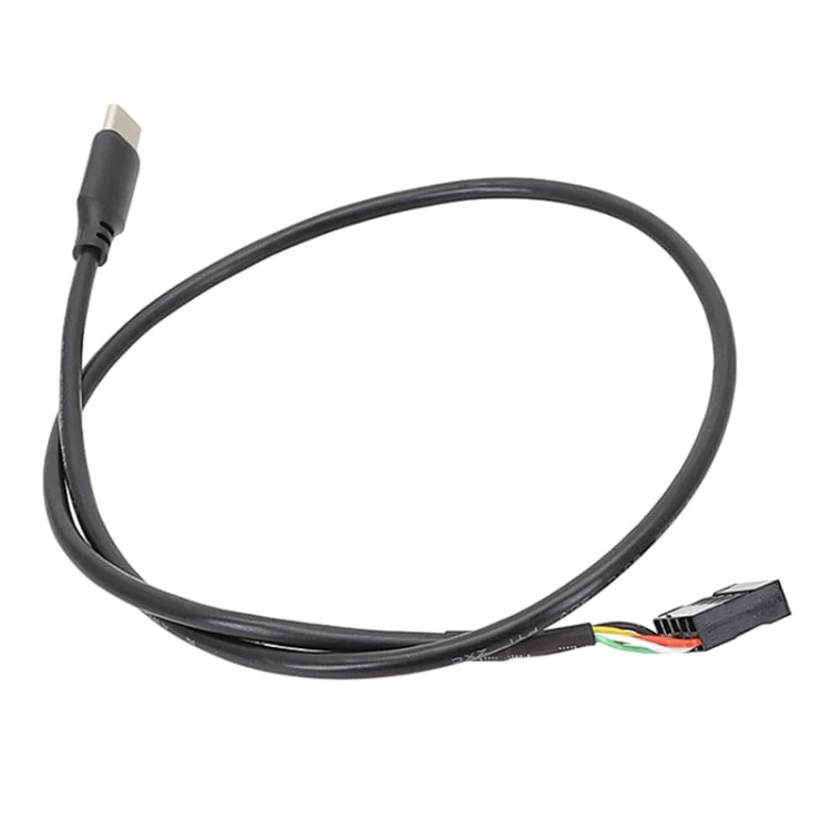 สายข้อมูล USB 9 พิน เป็น Type-C แบบตรง สำหรับเมนบอร์ด สายหุ้มเกราะคู่ ยาว 50 ซม.