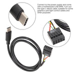 สายข้อมูล USB 9 พิน เป็น Type-C แบบตรง สำหรับเมนบอร์ด สายหุ้มเกราะคู่ ยาว 50 ซม.
