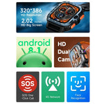 LOKMAT APPLLP 4 MAX สมาร์ทวอทช์ Android 8.1 หน้าจอ 2.02 นิ้ว รองรับเครือข่ายเต็มรูปแบบ Wifi การ์ด บลูทูธ, 4G+64G(สีเงิน), 4G+64G(สีน้ำเงินกรมท่า)