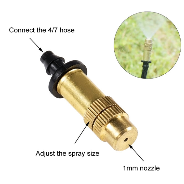 หัวฉีดพ่นละอองน้ำแบบมีหนาม 4/7mm 2 ชิ้น สำหรับการเกษตรและรดน้ำในเรือนกระจก หัวสีบรอนซ์