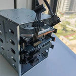 สายกรงฮาร์ดไดรฟ์ 4 พิน ขนาดใหญ่ 18AWG แบบถักตาข่าย 1 ต่อ 5 SATA ยาว 40 ซม.