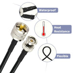 สายอะแดปเตอร์ BNC ตัวผู้ ถึง UHF ตัวผู้ RG58, 0.5ม., 1ม., 2ม., 3ม., 5ม., 8ม., 10ม.