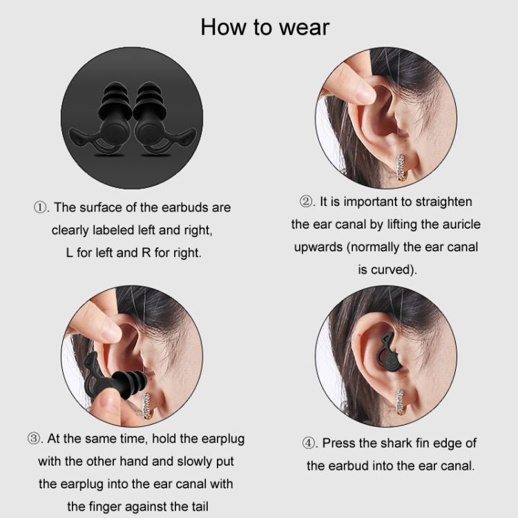 Noise Canceling Sleeping Earplugs Triple Layer Soundproofing Silicone Swimming Earplugs, Triple Layer