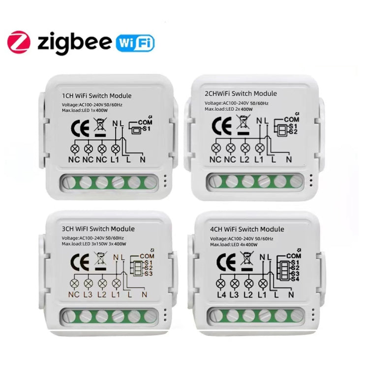 โมดูลสวิตช์อัจฉริยะสำหรับ Alexa / Google Home / แอป Tuya Smart Life, 1 ช่อง WiFi, 2 ช่อง WiFi, 3 ช่อง WiFi, 4 ช่อง WiFi, 1 ช่อง Zigbee, 2 ช่อง Zigbee, 3 ช่อง Zigbee, 4 ช่อง Zigbee