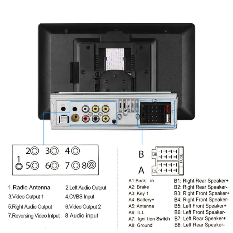 10.4 Inch MP5 Single Butt Vertical Screen Manual Rotation Android Navigation With Wireless Carplay Backup Camera