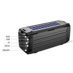 BDL-187 ลำโพงบลูทูธไร้สายพลังงานแสงอาทิตย์ LED สำหรับแคมป์ปิ้งกลางแจ้ง พร้อมวิทยุ FM แบบพกพา