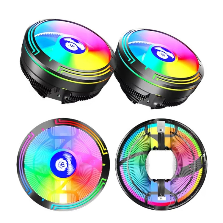 พัดลมระบายความร้อน CPU แบบเดสก์ท็อป LED สีสันสดใส 4 พิน รุ่น Ice Blade W120
