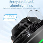 พัดลมระบายความร้อน CPU แบบเดสก์ท็อป LED สีสันสดใส 4 พิน รุ่น Ice Blade W120