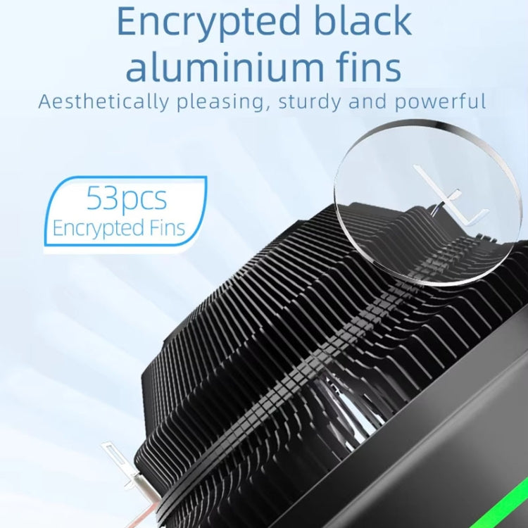 พัดลมระบายความร้อน CPU แบบเดสก์ท็อป LED สีสันสดใส 4 พิน รุ่น Ice Blade W120