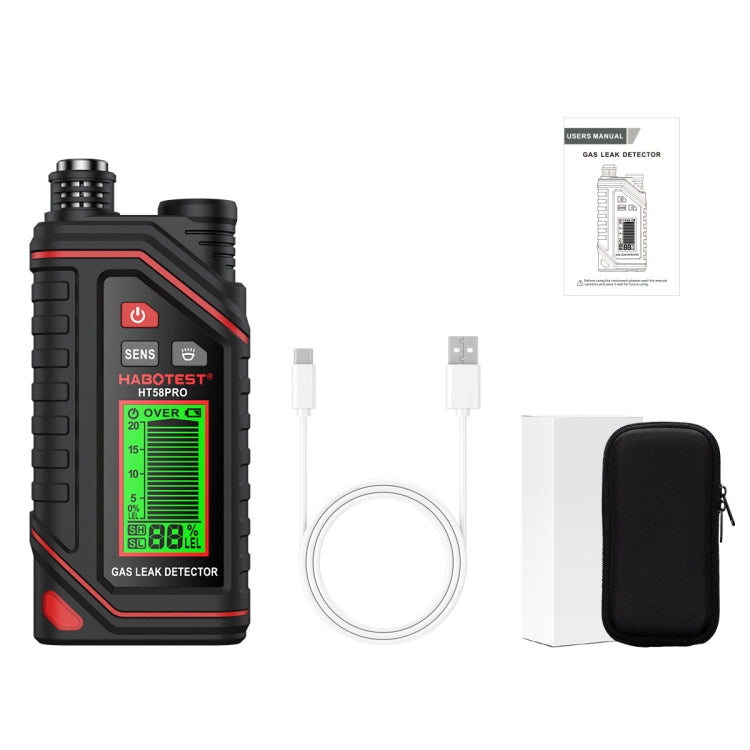 เครื่องตรวจจับแก๊สแบบพกพาชาร์จไฟได้ HABOTEST รุ่น HT629