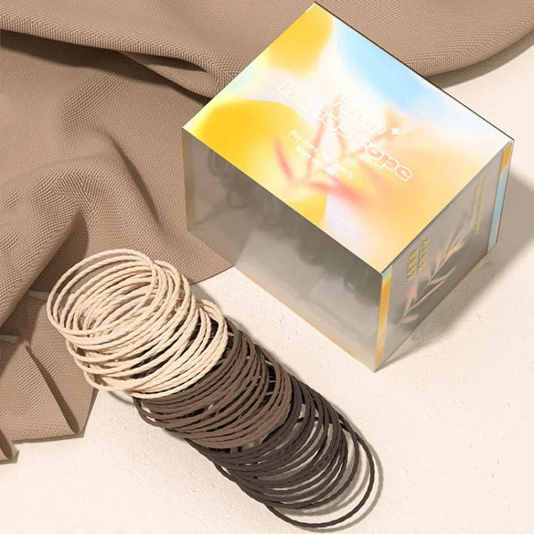 Allsmile 50 ชิ้น /กล่อง ยางรัดผมวงกลมหญิงสาว ที่รัดผม