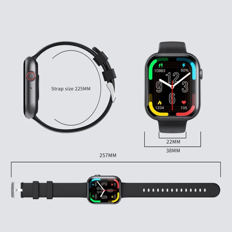 นาฬิกาอัจฉริยะ F70 จอ 2.1 นิ้ว พร้อมตรวจน้ำตาลในเลือด/ออกซิเจนในเลือด / สัญญาณเตือน SOS / โหมดกีฬามากกว่า 100 แบบ ซิลิโคนสีดำ, ดำชมพู, ดำเทา, เหล็ก 3 เม็ดสีดำ, Milan สีดำ, หนังสีดำ, หนังสีน้ำตาลดำ, ไม้ไผ่สีดำ, เหล็ก 3 เม็ดสีเงินดำ