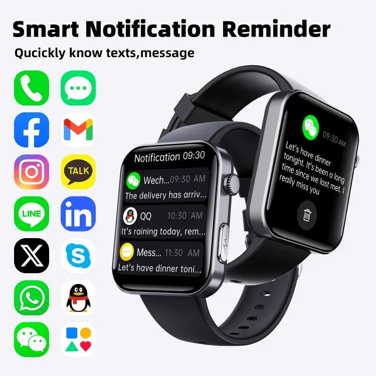 นาฬิกาอัจฉริยะ F300 จอ 2.1 นิ้ว รองรับการโทรบลูทูธ/ ECG/ วิเคราะห์องค์ประกอบเลือด/ โหมดกีฬามากกว่า 50 แบบ ซิลิโคนสีดำ, ซิลิโคนดำชมพู, ซิลิโคนดำเทา, Milan สีดำ, เหล็ก 3 เม็ดสีดำ, หนังสีดำ, หนังสีน้ำตาลดำ