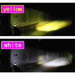 1pair 12V-85V Motorcycle Headlights Dual-color Automotive LED Working Headlights, Yellow + White Light Without Flashing, Yellow + White Light With Flashing