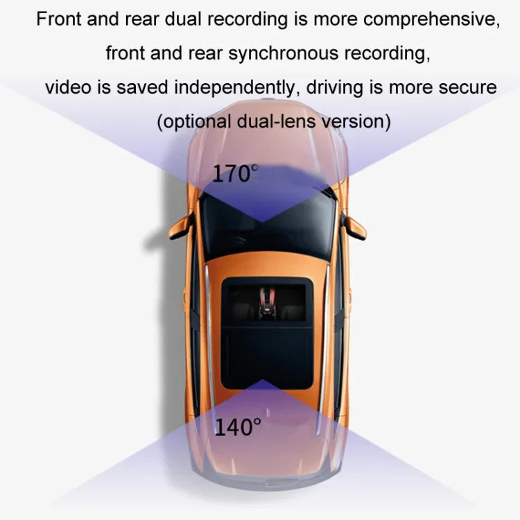เครื่องบันทึกวิดีโอขับรถ Android ADAS HD 1080P USB มองเห็นกลางคืน, เลนส์เดี่ยว, เลนส์คู่, เวอร์ชันเลนส์เดี่ยว WiFi