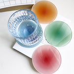 ที่รองแก้วอะคริลิคสีไล่ระดับ ขนาด 9.5 ซม. หนา ทนความร้อน สีโปร่งแสง ลายพระอาทิตย์ตก