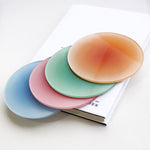 ที่รองแก้วอะคริลิคสีไล่ระดับ ขนาด 9.5 ซม. หนา ทนความร้อน สีโปร่งแสง ลายพระอาทิตย์ตก