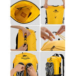 ถุงกันน้ำ Naturehike Wet Dry IPX6 สำหรับกิจกรรมกลางแจ้ง ริมทะเล ดำน้ำ ว่ายน้ำ และล่องแพ ขนาด 20L สีเขียวทหาร, 20L สีเหลือง, 30L สีเขียวทหาร, 30L สีเหลือง, 40L สีเขียวทหาร, 40L สีเหลือง